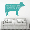 Family Wall Decal - Home Is Where Your Herd Is - Cow Silhouette - Vinyl Art for Living Room, Bedroom or Home Decor