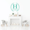 Family Wall Decal - Personalized Family Name Wreath with EST Year - Vinyl Art Decoration for Living Room, Bedroom or Home Decor