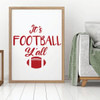 Football Wall Decal - It's Football Y'all - Vinyl Sticker for Boy's Bedroom Decor, Playroom or Game Room Decoration
