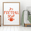 Football Wall Decal - It's Football Y'all - Vinyl Sticker for Boy's Bedroom Decor, Playroom or Game Room Decoration