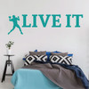 Football Wall Decal - Live It - Vinyl Art Sticker for Boy's Bedroom Decor, Playroom or Game Room Decoration