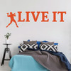 Football Wall Decal - Live It - Vinyl Art Sticker for Boy's Bedroom Decor, Playroom or Game Room Decoration