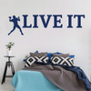 Football Wall Decal - Live It - Vinyl Art Sticker for Boy's Bedroom Decor, Playroom or Game Room Decoration
