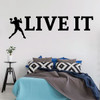 Football Wall Decal - Live It - Vinyl Art Sticker for Boy's Bedroom Decor, Playroom or Game Room Decoration