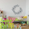 Girl's Bedroom Wall Decal - Flower Wreath - Vinyl Decor for Playroom or Children's Room Decoration