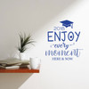 Graduation Cap Vinyl Decal - "Enjoy Every Moment" Lettering with Hat and Tassel Sticker for High School, College, or University Graduate - Personalized Graduation Class Year