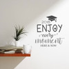 Graduation Cap Vinyl Decal - "Enjoy Every Moment" Lettering with Hat and Tassel Sticker for High School, College, or University Graduate - Personalized Graduation Class Year