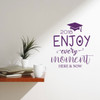 Graduation Cap Vinyl Decal - "Enjoy Every Moment" Lettering with Hat and Tassel Sticker for High School, College, or University Graduate - Personalized Graduation Class Year