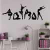 Gymnastic Wall Decal For Teen's Bedroom - Acrobatic, Balance Beam, Combination, Floor Exercise - Silhouette Girl's Vinyl Decor