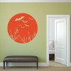 Halloween Decor - Bats Over Trees Against Full Moon - Halloween Home Decor for Walls, Doors, and Windows, Full Moon Decal