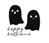 Halloween Decorations ' Two Ghost Silhouette Decal with Vinyl Lettering: Happy Halloween - Cute Removable Sticker - Perfect for Haunted House and Holiday Decor