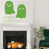 Halloween Decorations ' Two Ghost Silhouette Decal with Vinyl Lettering: Happy Halloween - Cute Removable Sticker - Perfect for Haunted House and Holiday Decor