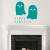 Halloween Decorations ' Two Ghost Silhouette Decal with Vinyl Lettering: Happy Halloween - Cute Removable Sticker - Perfect for Haunted House and Holiday Decor
