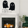 Halloween Decorations ' Two Ghost Silhouette Decal with Vinyl Lettering: Happy Halloween - Cute Removable Sticker - Perfect for Haunted House and Holiday Decor