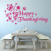 Happy Thanksgiving Vinyl Wall Decal - Holiday Decoration for Dining Room, Living Room, Bedroom