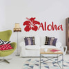 Hawaii Theme Vinyl Decor ' Hawaiian Flower Silhouette 'Living Room, Bedroom, Bathroom or Kitchen
