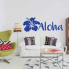 Hawaii Theme Vinyl Decor ' Hawaiian Flower Silhouette 'Living Room, Bedroom, Bathroom or Kitchen