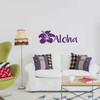 Hawaii Theme Vinyl Decor ' Hawaiian Flower Silhouette 'Living Room, Bedroom, Bathroom or Kitchen