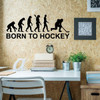 Hockey Wall Decal - Born To Hockey Vinyl Decor For Bedroom, Playroom Or Man Cave - Sports Decorations