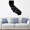 Home Sweet California Wall Decal - State Silhouette Vinyl Art for Home Decor, Living Room or Family Room Decoration