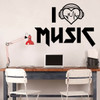 I love Music Wall Decal - Musician Gifts For Bedroom, Playroom or Studio Room Decoration