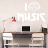 I love Music Wall Decal - Musician Gifts For Bedroom, Playroom or Studio Room Decoration