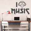 I love Music Wall Decal - Musician Gifts For Bedroom, Playroom or Studio Room Decoration