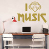 I love Music Wall Decal - Musician Gifts For Bedroom, Playroom or Studio Room Decoration
