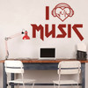 I love Music Wall Decal - Musician Gifts For Bedroom, Playroom or Studio Room Decoration