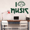 I love Music Wall Decal - Musician Gifts For Bedroom, Playroom or Studio Room Decoration