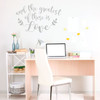 Inspirational Vinyl Quotes - And The Greatest Of These Is Love -Motivational Wall Decor for Bedroom, Living Room, Dorm or Home Decoration