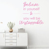 Inspirational Wall Decal - Believe In Yourself - Motivational Vinyl Decorations for Home, Bedroom or Living Room Decor