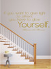 Inspirational Wall Decal Quote - "You Have to Glow Yourself" - Thomas S. Monson - LDS Home Decoration Sticker