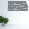 Kansas Wall Decal - Home Sweet Home - State Silhouette Vinyl Art for Home Decor, Living Room or Family Room Decoration