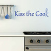 Kiss The Cook Wall Decal With Whisk Image Vinyl Home Wall Decor