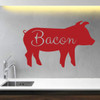 Kitchen Farmhouse Wall Decor - 'Bacon' Vinyl Lettering and Pig Silhouette - Kitchen, Dining Room, Restaurant