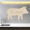 Kitchen Farmhouse Wall Decor - 'Bacon' Vinyl Lettering and Pig Silhouette - Kitchen, Dining Room, Restaurant