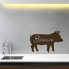 Kitchen Farmhouse Wall Decor - 'Bacon' Vinyl Lettering and Pig Silhouette - Kitchen, Dining Room, Restaurant