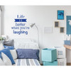 Laughter Wall Decal Inspirational Vinyl Quote - Life Is Better When You're Laughing - Motivational Wall Decor for Bedroom, Living Room, Dorm or Home Decoration