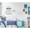 Laughter Wall Decal Inspirational Vinyl Quote - Life Is Better When You're Laughing - Motivational Wall Decor for Bedroom, Living Room, Dorm or Home Decoration
