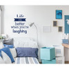 Laughter Wall Decal Inspirational Vinyl Quote - Life Is Better When You're Laughing - Motivational Wall Decor for Bedroom, Living Room, Dorm or Home Decoration