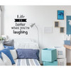 Laughter Wall Decal Inspirational Vinyl Quote - Life Is Better When You're Laughing - Motivational Wall Decor for Bedroom, Living Room, Dorm or Home Decoration