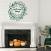 Living Room Wall Decor - Welcome Home Wreath Vinyl Decal for Family Room or Porch