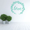 Love Wall Decal - Wreath Vinyl Decor for Bedroom, Home, Living Room or Family Room