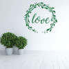Love Wall Decal - Wreath Vinyl Decor for Bedroom, Home, Living Room or Family Room