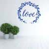 Love Wall Decal - Wreath Vinyl Decor for Bedroom, Home, Living Room or Family Room