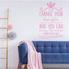 Motivational Wall Decal - Change Your Thoughts And You Can Change The World - Norman Vincent Pale Vinyl Art for Home, Bedroom or Living Room Decor
