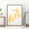 Music Notes Wall Decal - Musician Gifts For Bedroom, Playroom or Studio Room Decoration - Decal Only - Frame Not Included