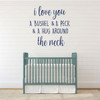 Nursery Wall Decal - I Love You a Bushel - Vinyl Decor for Baby's Room, Bedroom or Play Room