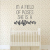 Nursery Wall Decal - In A Field Of Roses - Vinyl Decorations for Baby's Bedroom, Playroom or Study Area